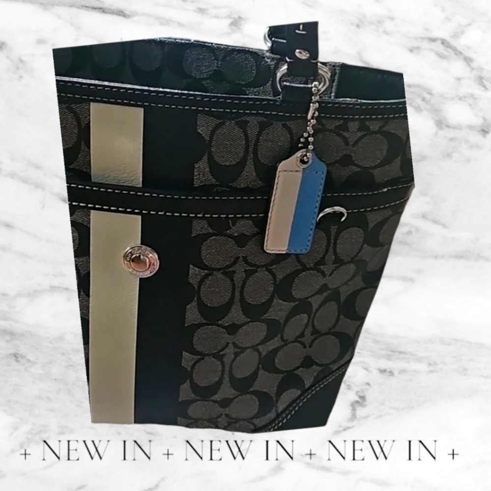 Coach Heritage Stripe CHELSEA TOTE DISCONTINUED 11in X 13.5in. 🎀GUC - Picture 7 of 7